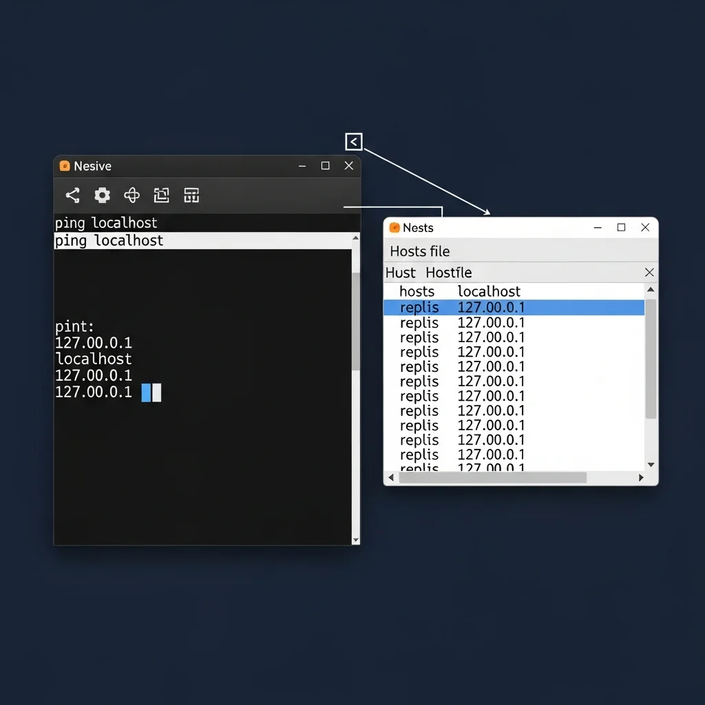terminal-ping-localhost-hosts-file-display