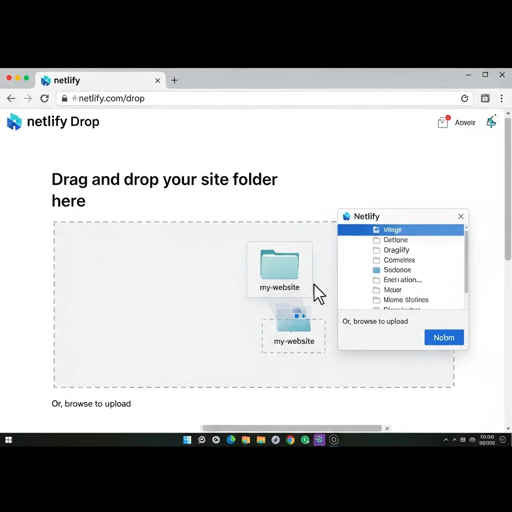 netlify-drop-drag-folder-interface