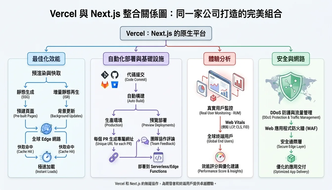 Vercel 與 Next.js 的整合關係圖：同一家公司打造的完美組合