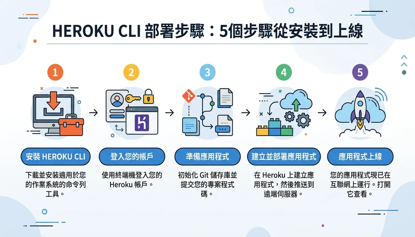 Heroku CLI 部署步驟圖:5 個步驟從安裝到上線