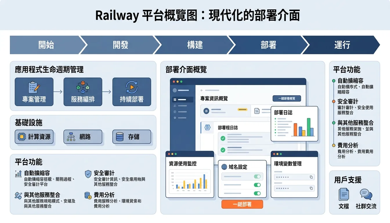 Railway 平台概覽圖：現代化的部署介面